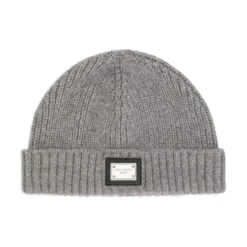 Grå Ribbet Tekstur Logo Plakat Hat