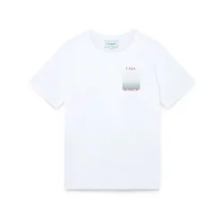 Gradient Square Printed White T-shirt