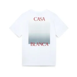 Gradient Square Printed White T-shirt