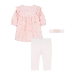 Grafisk Print Ruffled Detaljer Pink Sæt