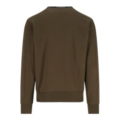 Grøn Crewneck Sweatshirt med Lynlåslomme