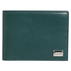 Grøn læder DG-logo Bifold tegnebog