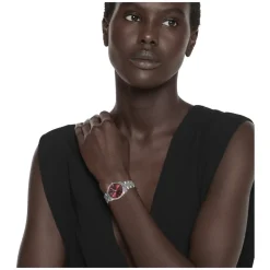 G-Timeless 29 mm rustfrit stål urkasse, burgundy urskive, rustfrit stål armbånd, kvarts bevægelse