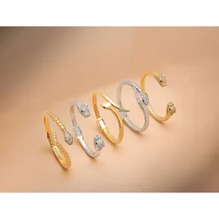 Guld CZ Panther Armbånd