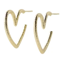 Guld Hjerte Øreringe Smukt Smykke