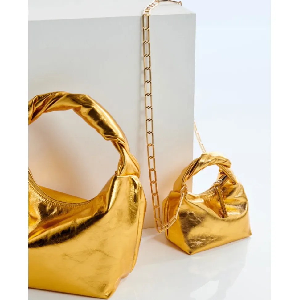 Guld Micro Hobo Taske