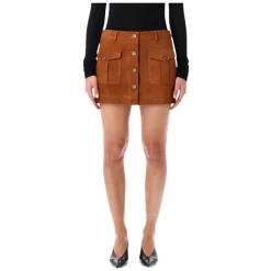 Hasselnød Ruskind Mini Nederdel AW25