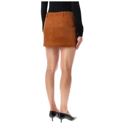 Hasselnød Ruskind Mini Nederdel AW25