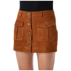 Hasselnød Ruskind Mini Nederdel AW25