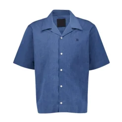 Himmelblå Chambray Skjorte med Hawaiikrave