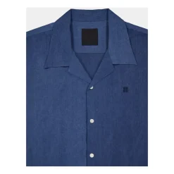 Himmelblå Chambray Skjorte med Hawaiikrave