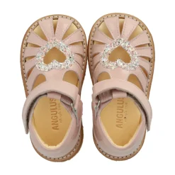 Hjerte og Velcro Sandal - Rosebud