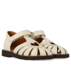 Hjerte Sandal med Velcro, Buttermilk