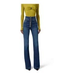 Højtaljede jeans med knapper