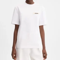 Hvid Bomulds T-Shirt Gros Grain