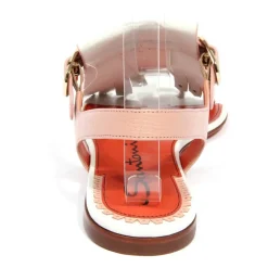 Hvid lædersandal med tårem