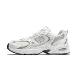 Hvid Sølv Metallic Retro Sneakers