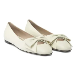 Hvide Bow Ballet Flats