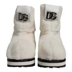 Hvide Shearling Mid Calf Støvler
