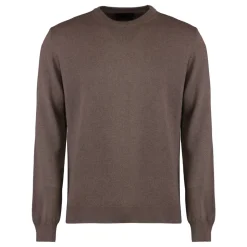 Kashmir Crew-neck Sweater med Ribbed Kanter