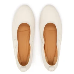 Kazar Off white ballerinaer med guldfarvet monogram