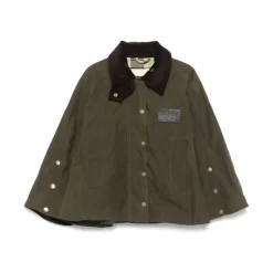 Khaki Vendbar overtøj med trykknaplukning