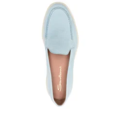 Klar Blå Loafer Sko Elegant Stil