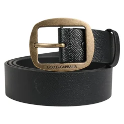 Klassisk Læder Bælte med Metalspænde