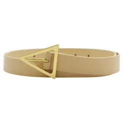 Klassisk Læderbælte med Guldtonet Hardware