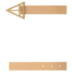 Klassisk Læderbælte med Guldtonet Hardware