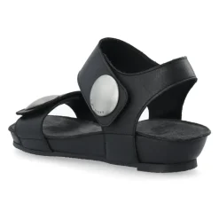 Klassisk Sort Læder Sandal - AVA