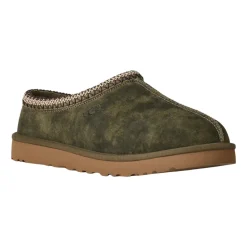 Komfortable Ruskindsslippers i Brændt Oliven