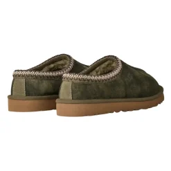 Komfortable Ruskindsslippers i Brændt Oliven