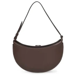 Konvertibel læder skuldertaske i midnatsbrun