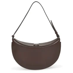 Konvertibel læder skuldertaske i midnatsbrun