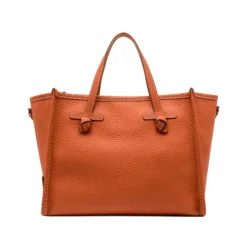 Korallæderhåndtaske med magnetisk lukning