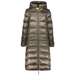 Lang foret jakke med hætte