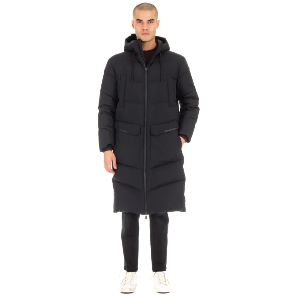 Lang, quiltet dunjakke