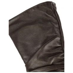 Lange mørkebrune handsker med en fold