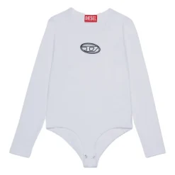 Langærmet body med logo broderi