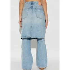 Layered Denim Trousers