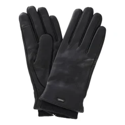 Læder og tekstil handsker - Sort