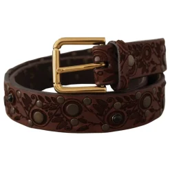 Læderbælte med indgraveret spænde