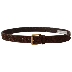 Læderbælte med indgraveret spænde