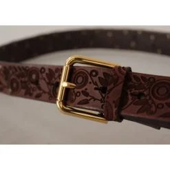 Læderbælte med indgraveret spænde