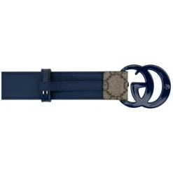 Læderbælte med logo-spænde