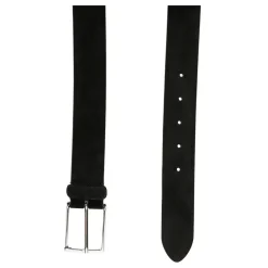 Læderbælte med poleret metal spænde