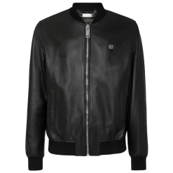 Læderbomberjakke