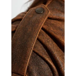 Læderjakke med stand-up krave