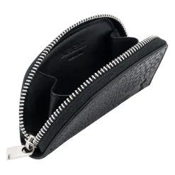 Læderpung med lynlås og kortholder